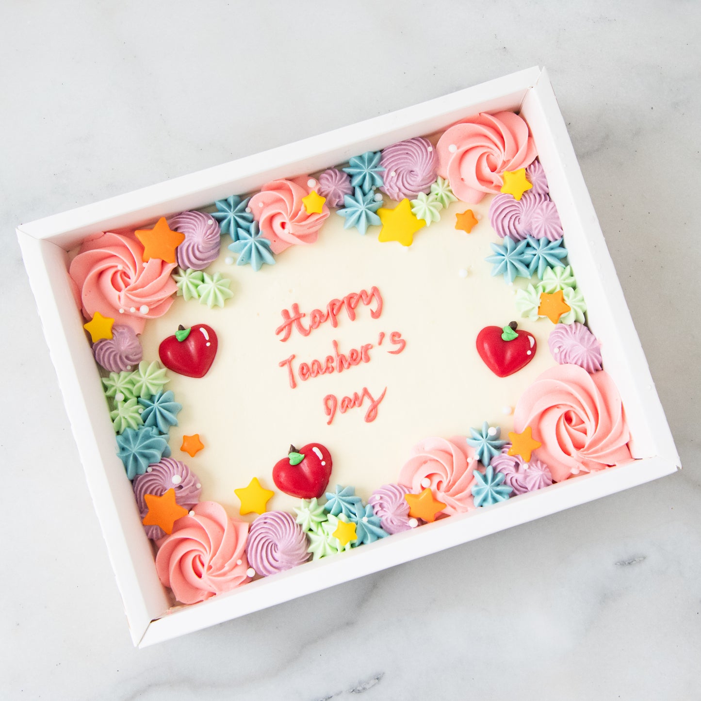 Happy Teacher's Day | Pastel Gratitude Floral Brownie | $55.80 nett only
