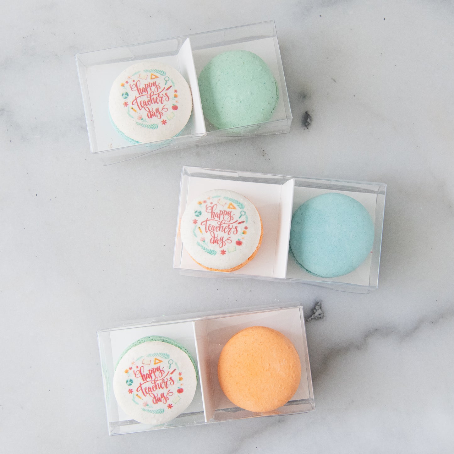 Happy Teacher's Day | 2in1 Assorted Teachers day Macaron | $7.80 Nett