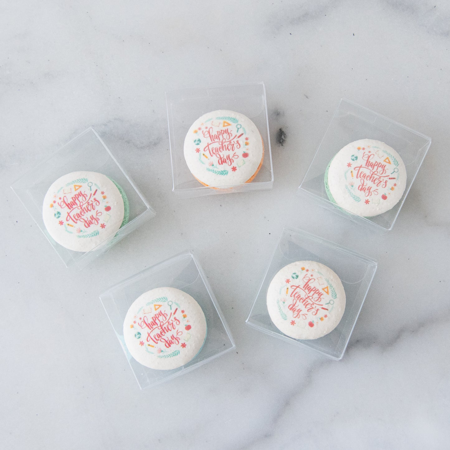Happy Teacher's Day | Bundle of x 10 set Happy Teachers day 1pc macaron | $38.80 Nett
