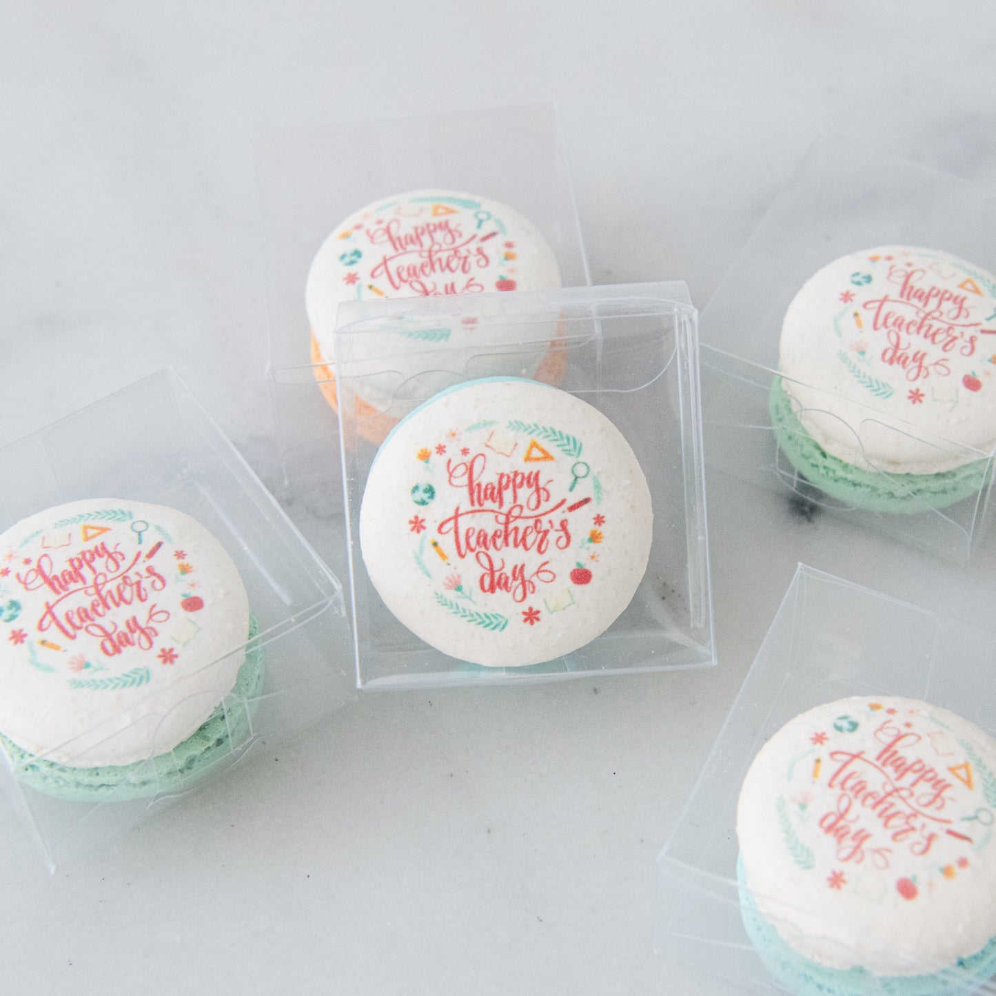 Happy Teacher's Day | Bundle of x 10 set Happy Teachers day 1pc macaron | $38.80 Nett