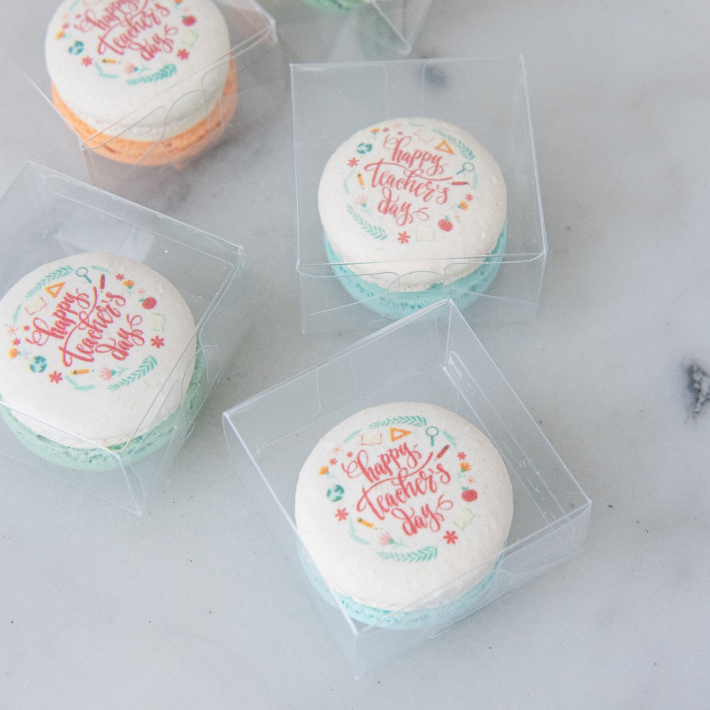 Happy Teacher's Day | Bundle of x 10 set Happy Teachers day 1pc macaron | $38.80 Nett