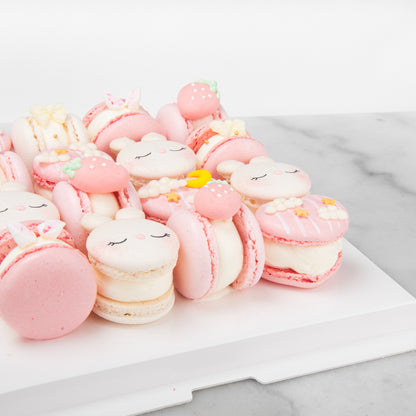16 pcs Dreamy Skies Pink Bunny Fatcarons | $118 Nett