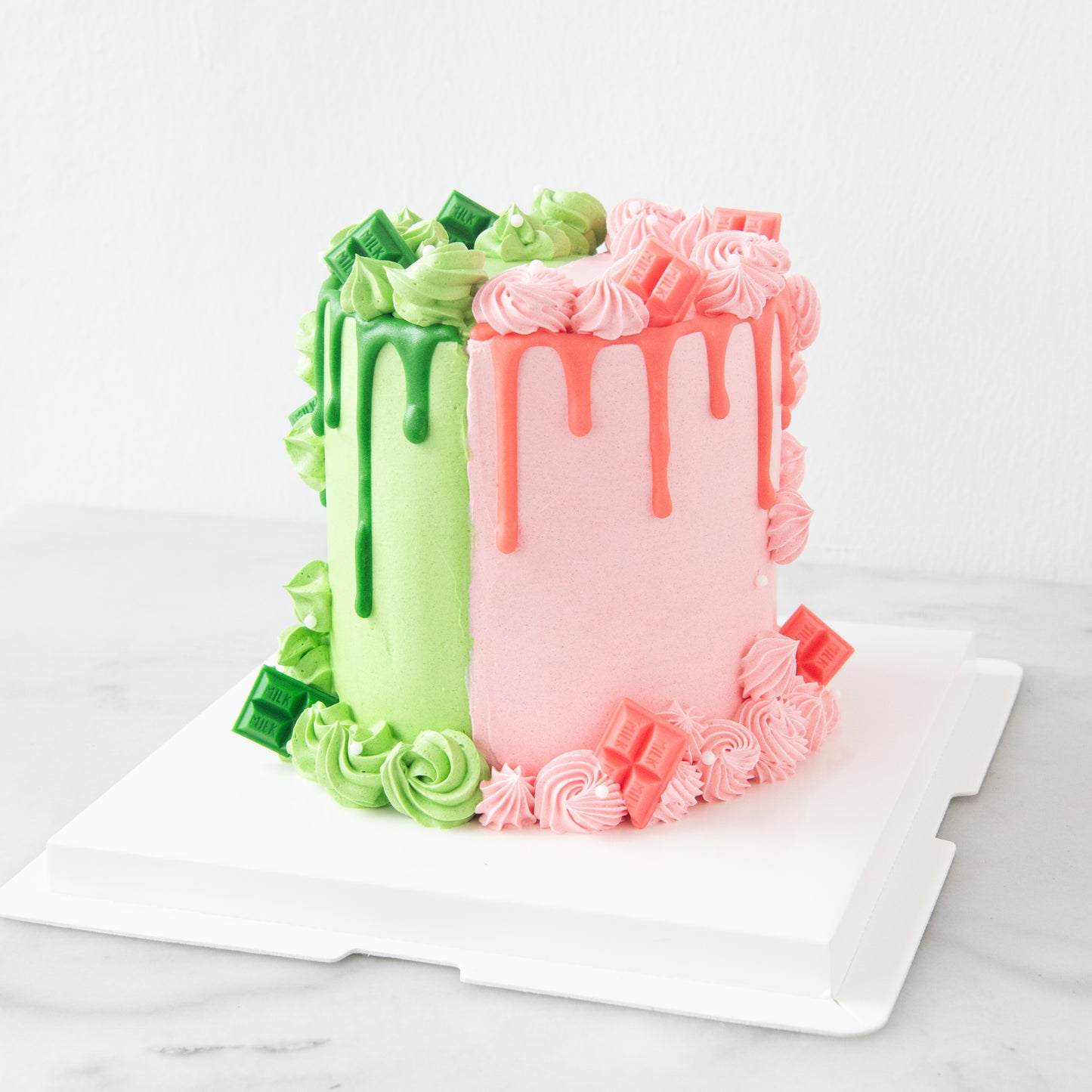 Pink & Green two sides 5'inch Cake | (U.P $198.00)