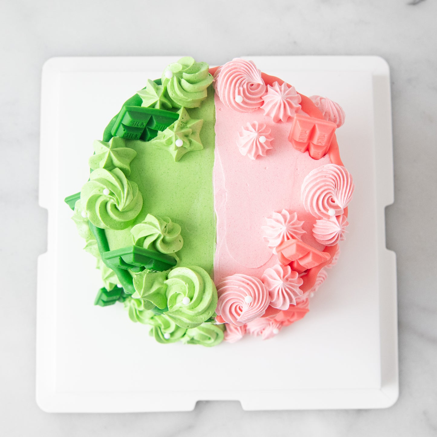 Pink & Green two sides 5'inch Cake | (U.P $198.00)