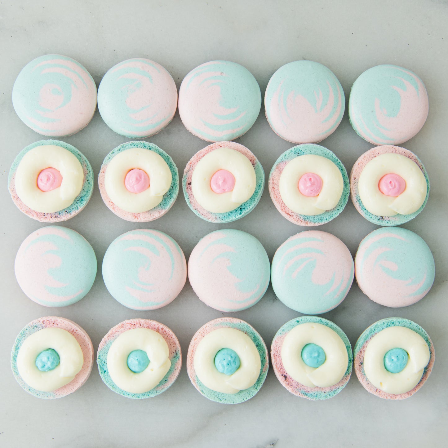 20pcs Gender Reveal Macarons In Gift Tray | $58.80 Nett