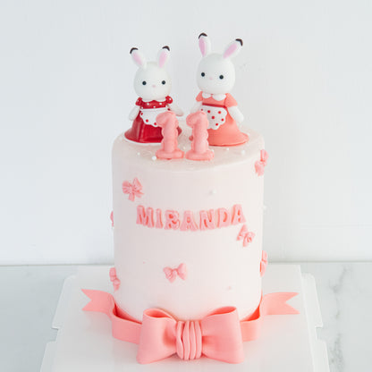 Customized Cake -   Bunny Sisters Celebration Cake