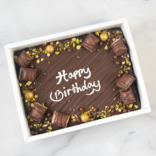 Happy Birthday Floral Brownie In Gift Box | $58.80 Nett