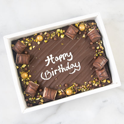 Happy Birthday Floral Brownie In Gift Box | $58.80 Nett