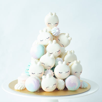 Bunny Macaron Tower |  43pcs Macarons Total in a Tower | $138 Only!
