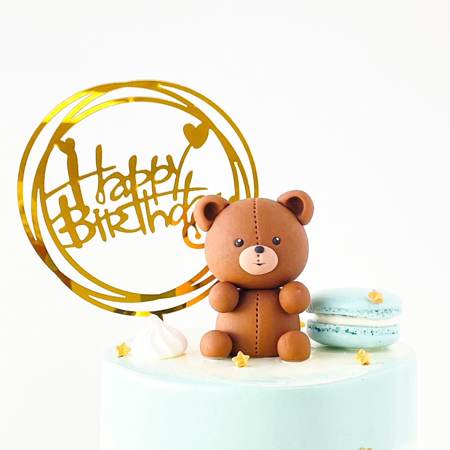 Customized Cake -Teddy Bear cake with macaron