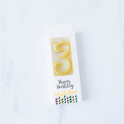 Gold Number Candle | $3.20/pc